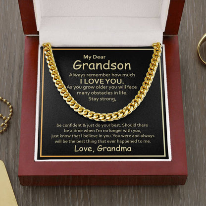 To My Grandson - Cuban Link Chain Necklace