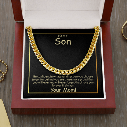 To My Son From Mom - Cuban Link Chain Necklace