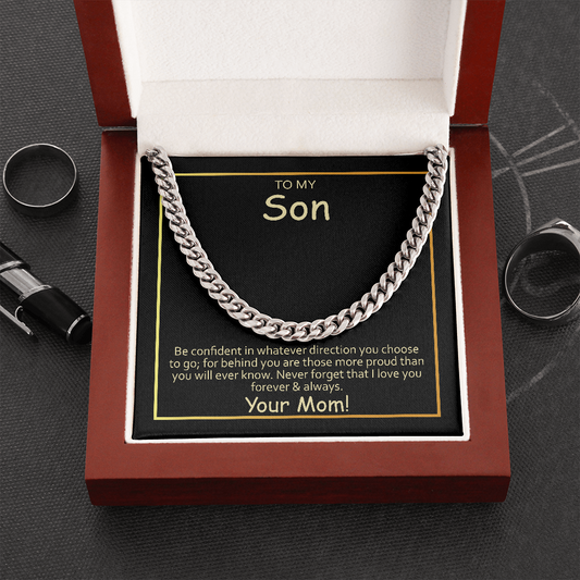 To My Son From Mom - Cuban Link Chain Necklace